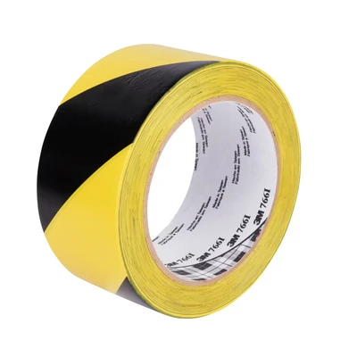 Image of 3M Hazard Warning Tape 766i, Yellow/Black, 50 mm x 33 m, Bulk