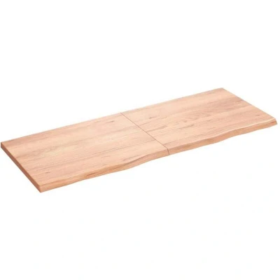 Image of vidaXL Bathroom Countertop Light Brown 160x60x(2 4)cm Treated Solid Wood