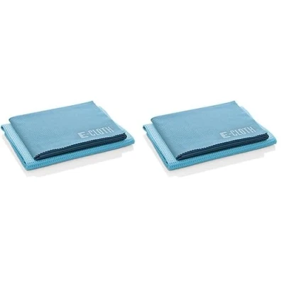 Image of E Cloth Glass Cleaner, Window Cleaning Kit, Microfibre Cloth, Best for Indoor and Outdoor Windows Doors, Car Windshields, Washable Reusable, 100 Wash Promise, Blue