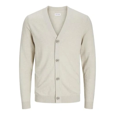 Image of Jack &amp; Jones Jjeemil KNIT Button Cardigan Cardigan, Men&#039;s, Size: Medium, Oatmeal/melange