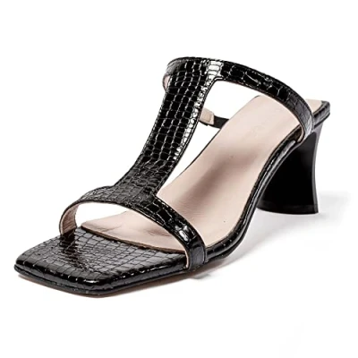 Image of L37 HANDMADE SHOES Women&#039;s Automatic Heeled Sandal, Black, 5 UK