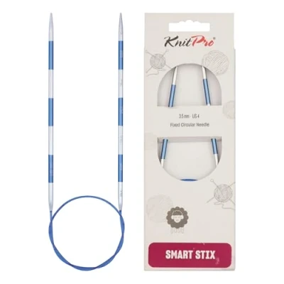 Image of KnitPro Knitting Pins: Circular, Metal Nylon, Blue, 3.5mm