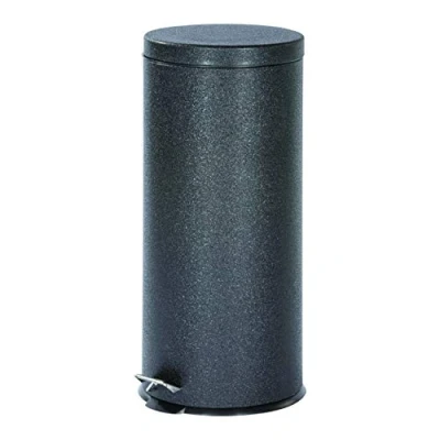 Image of Daewoo Glace Noir Kitchen Bin,Sturdy Trash Can with Foot Pedal, Made from Oxidation Resistant Tin Metal, Hygienic Design Prevents Spreading Germs, 64.4cm (Black)