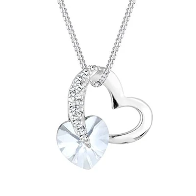 Image of Elli Necklace White Heart Crystals 925 Sterling Silver