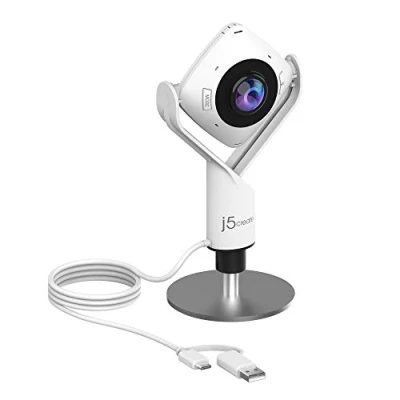 Image of J5Create 360 1080P HD All Around Webcam with Omnidirectional Microphone and Six Display Modes Mac OS/Windows/Chrome OS Compatible