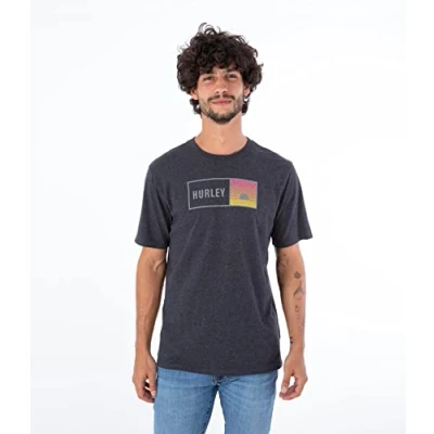 Image of Hurley Men&#039;s Evd Sunbox T Shirt, Black Heather, XXL