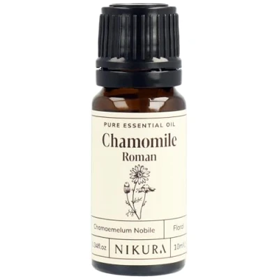Image of Nikura Roman Chamomile Essential Oil 10ml Perfect for Diffusers Home, Sleep, Aromatherapy, Humidifier, Bath Great Self Care, Skin, Stress Relief Vegan &amp; UK Made