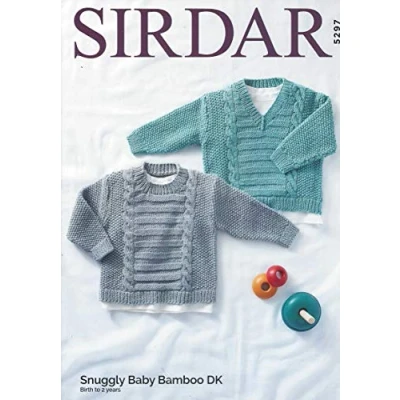 Image of Sirdar Snuggly Baby Bamboo DK Knitting Pattern 5297 Sweaters