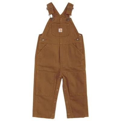 Image of Carhartt Kid&#039;s CM8609 Loose Fit Canvas Bib Overall Boys, Brown, 24 Months