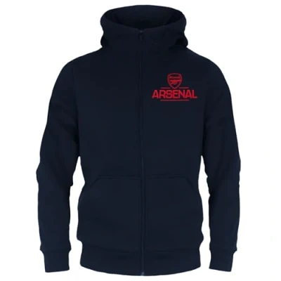 Image of Arsenal FC Official Football Gift Boys Fleece Zip Hoody Navy 8 9 Years
