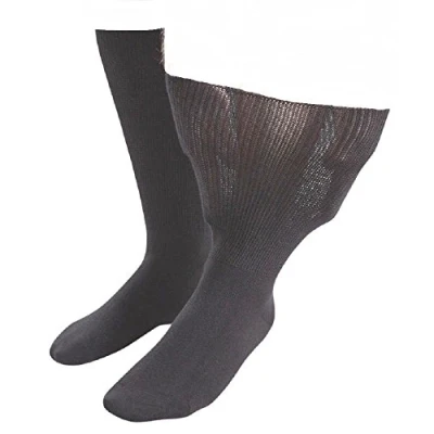 Image of Sock Shop Iomi Footnurse Mens &amp; Ladies Extra Wide Oedema Socks in 4 Sizes 5 Colours (6 8.5 UK (39 43 EUR), Black)