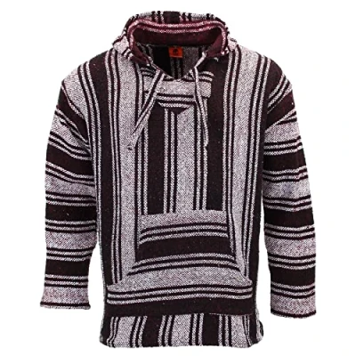 Image of LOUDelephant Recycled Mexican Baja Jerga Hoody Maroon White (XX Large)