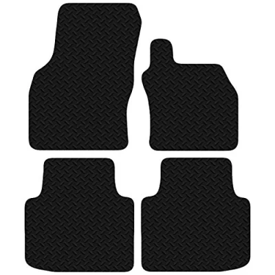 Image of Carsio Car Mats For Skoda Superb 2015 Onwards 3mm 4pc Set Tailored Fit Rubber Floor Mat Complete Accessory Black Custom Fitted Anti Slip Backing, Heavy Duty &amp; Waterproof