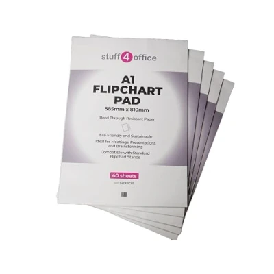 Image of Stuff 4 Office Flipchart Paper Pad A1 Plain 40 sheets (2 Pads)