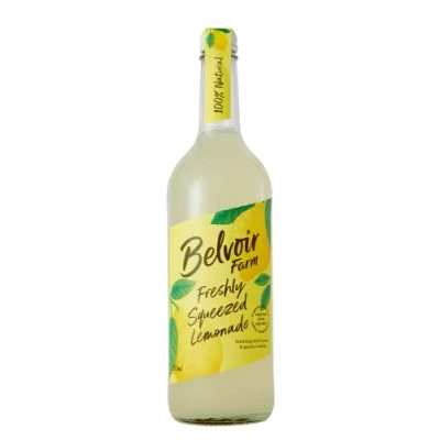 Image of Belvoir Farm Freshly Squeezed Lemonade Real Pressed Lemons and Lightly Bubbling Spring Water, Flowery Fresh Taste, 100 Percent Natural Ingredients, Suitable for Vegetarians 6 x 750 ml Bottles