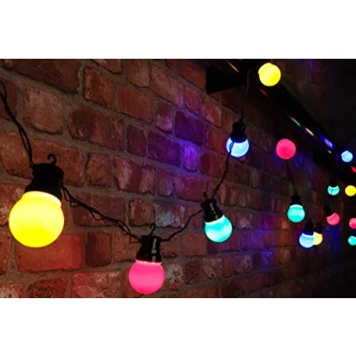 Image of Christmas Concepts® Set of 20 Connectable Party Lights 4.75m/15.5ft Multi Colour LED Indoor &amp; Outdoor Everday Lighting