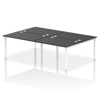 Image of Impulse Bench B2B 4 Person 1200 White Frame Office Desk Black