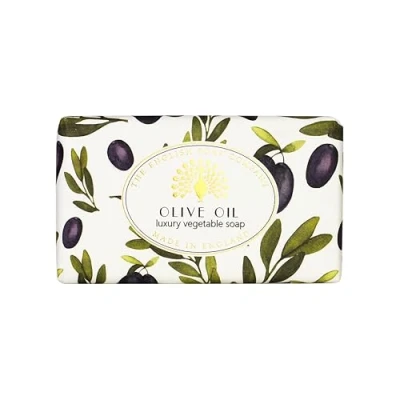 Image of The English Soap Company Vintage Wrapped Bar, Olive Oil Shea Butter Moisturising Bar for Face and Body, Scent 190g