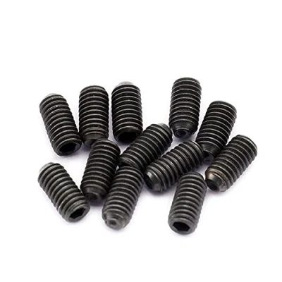 Image of Musiclily Pro Metric M3X6mm Steel Saddle Height Screws for Import Strat Tele Style Electric Guitar Bridge, Black (Set of 12)