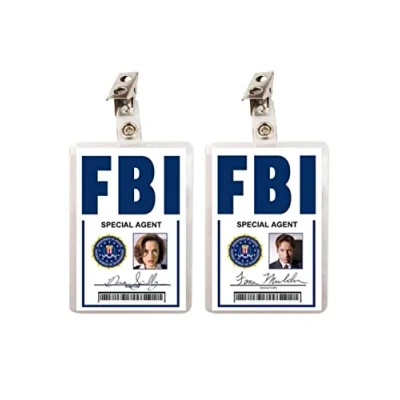 Image of X Files Dana Scully &amp; Fox Mulder FBI Set of 2 ID Badges