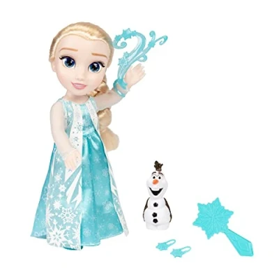 Image of Disney Die Eiskönigin Frozen Singing Elsa doll 35 cm, sings Let It Go, includes accessories for extra fun, perfect girls from 3 years, 225306, turquoise