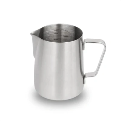 Image of watchget Stainless Steel Milk Frothing Pitcher 12oz/350ml Espresso Steaming for Cappuccino, Latte Art, Coffee Machine Accessories Jug Frother Cup, Matt Silver