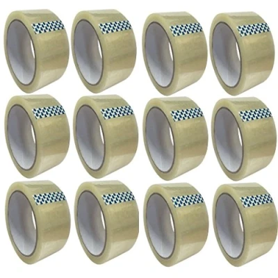 Image of (Pack of 12) Large Rolls Clear Parcel Tape 48mm x 66M Packaging