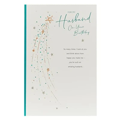 Image of UK Greetings Husband Birthday Card Heartfelt Message Design