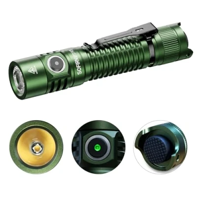 Image of Sofirn 1200 Lumens Tactical Torch Led Flashlight with Dual Switches SP31 V3 519A USB C Rechargeable 5000K,Green