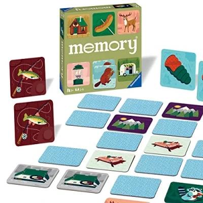 Image of Ravensburger Camping Adventures Memory Matching Picture Snap Pairs Game for Kids Age 3 Years Up