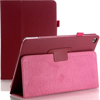 Image of Folio Case Leather Flip For Apple iPad 9.7 6th Generation 2018 and 5th 2017 Air 2nd 1st (Pink)