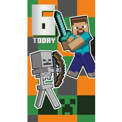 Image of MINECRAFT OFFICIAL AGE 6 BIRTHDAY CARD
