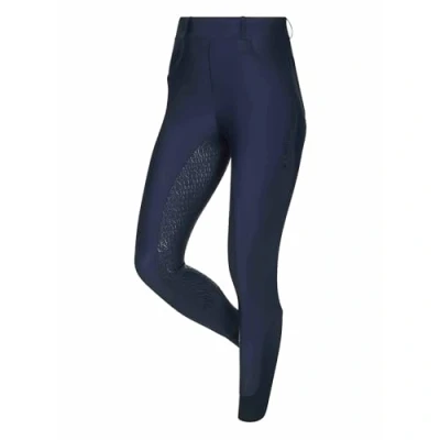 Image of LeMieux Demi Pull On Breggings with Full Seat Grip in Navy 4 Way Stretch Fabric Woman&#039;s Horse Riding Breeches Side Pockets &amp; Belt Loops UK 14