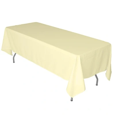 Image of KaitatsuSen Oblong Rectangular Polyester Fabric Tablecloth, Ivory, 150x200 cm