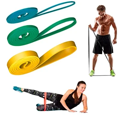 Image of Set 3 Training Band Elastic Resistance Bands for Fitness Crossfit Males and Females 5 15 25kg