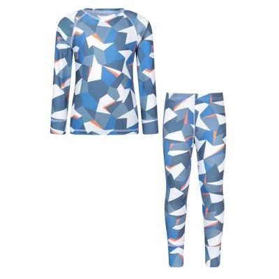 Image of Mountain Warehouse Talus Kids Base Layer Top Breathable &amp; Lightweight Moisture Wicking Baselayers, Boys Girls Shirt Autumn Winter, Outdoors, Travelling Hiking Cobalt Size 2 3 Years
