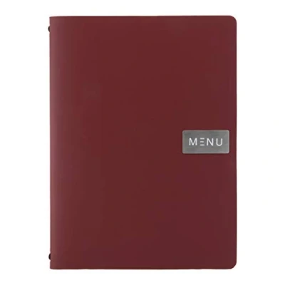 Image of Securit Range Holder, Royal A4 Bonded Leather menu Red, 33 x 24 0.6 cm