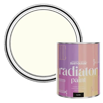 Image of Rust Oleum White Heat Resistant Radiator Paint in Gloss Finish Porcelain 750ml