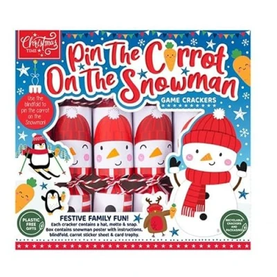 Image of Widdle Gifts 6 Pack Novelty Game Christmas Crackers Stick Carrot on the Snowman 8216