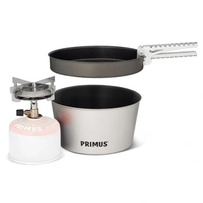 Image of Primus Gas Stove Camping Cooking Set Mimer Kit II Cookware with Burner, Pan &amp; Pot Equipment