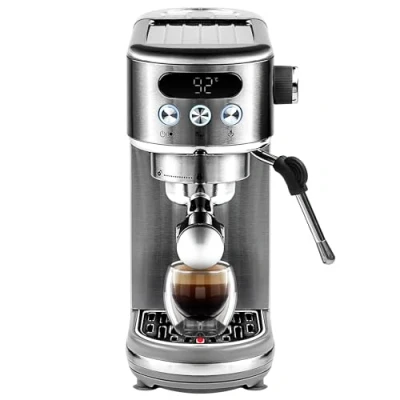 Image of Daewoo Compact Espresso Coffee Machine, Digital, 20Bar Pressure, Professional Look With Steam Wand, Barista Quality Made At Home Ground Coffee, 1.2 Litre Water Tank, Accessories Included