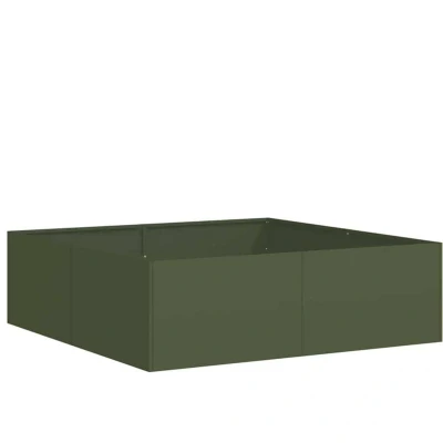 Image of vidaXL Planter Olive Green 100x100x30 cm Steel