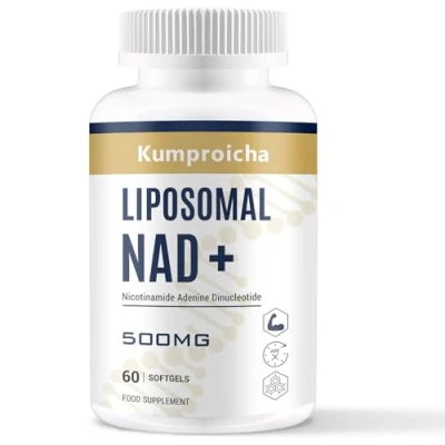 Image of Liposomal NAD+ 500mg with TMG 250mg Softgels, Actual Supplement for Cellular Repair &amp; Energy Metabolism (60 Count (Pack of 1))