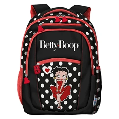 Image of Dohe Large Backpack 3 compartments Size 28 x 40 12 cm Betty Boop