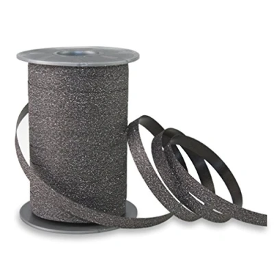 Image of C.E. Pattberg Präsent Poly Glitter Curling Ribbon Black 10 mm width, 100 m length