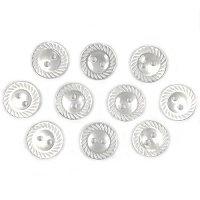 Image of Milled Edge Round Plastic Buttons 16mm Wide Pack of 10 (White)