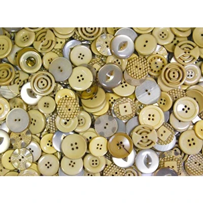 Image of celloexpress Pack of 50g Large LATTE MIX Mixed Sizes and Colours Various Buttons for Sewing Crafting