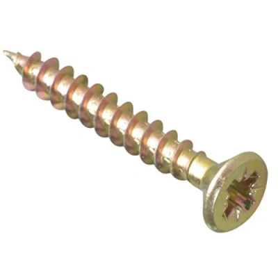 Image of ForgeFix Multi Purpose Single Thread Screws 4.0 x 30mm Zinc Yellow Passivated Box 200