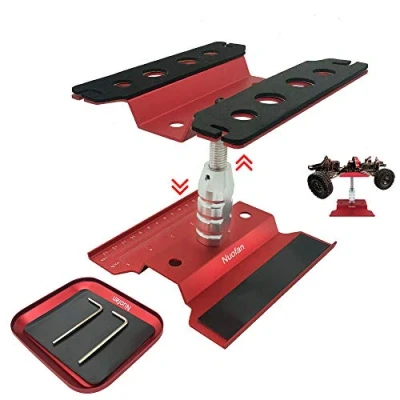 Image of Nuofan RC Car Work Stand Aluminum Repair Workstation 360 Degree Rotation Lift Lower w/Screw Tray for 1/8 1/10 1/12 1/16 Scale Traxxas TRX4 Axial Arrma Redcat Losi Crawler Monster Truck Buggy