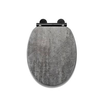Image of Croydex Kirkstone Toilet Seat Soft Close, Never Slips, Always Fits Flexi Fix V Plate Hinges &amp; Grip Pad Technology Top Bottom Fixing Cumbrian Slate
